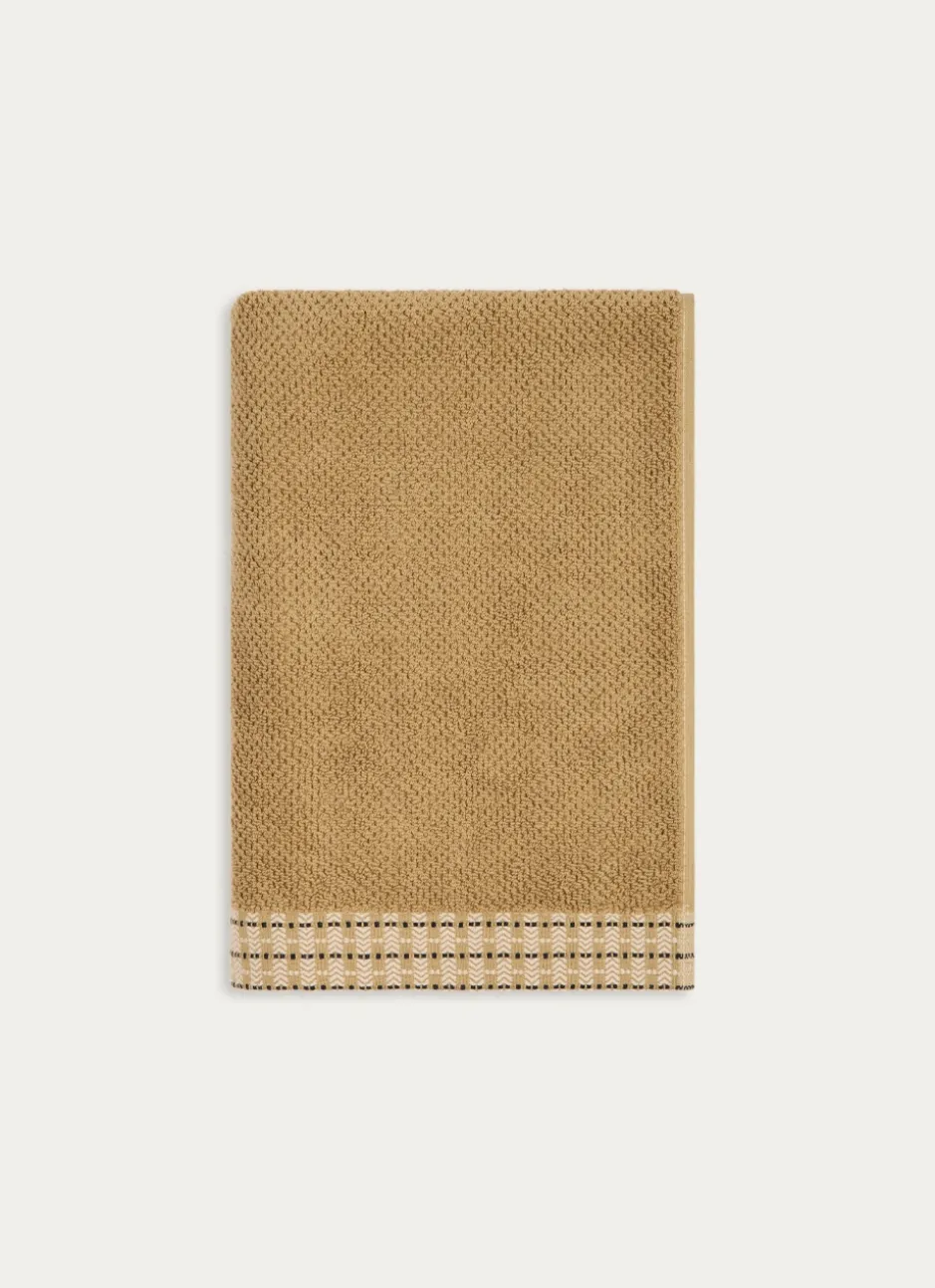 DRAP DE DOUCHE UNI AVEC LITEAU FANTAISIE VERT OLIVE