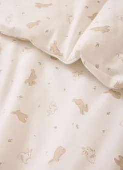 DRAP HOUSSE BÉBÉ EN JERSEY DE COTON IMPRIMÉ LAPIN BLANC