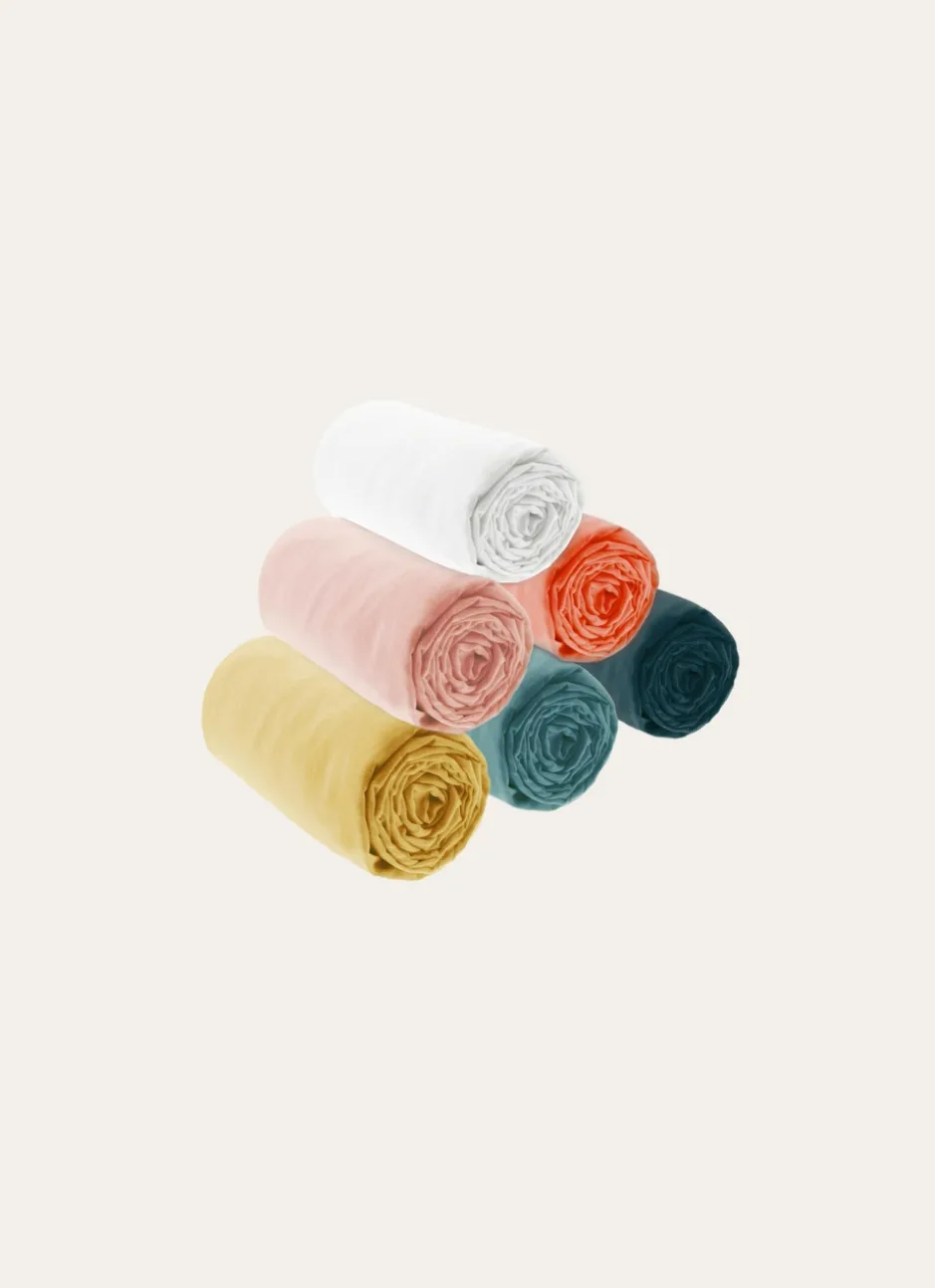 DRAP HOUSSE EN LIN LAVÉ UNI 165GR ROSE