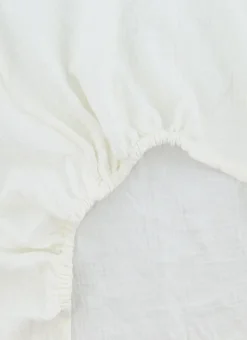 DRAP HOUSSE ENFANT EN GAZE DE COTON LAIT