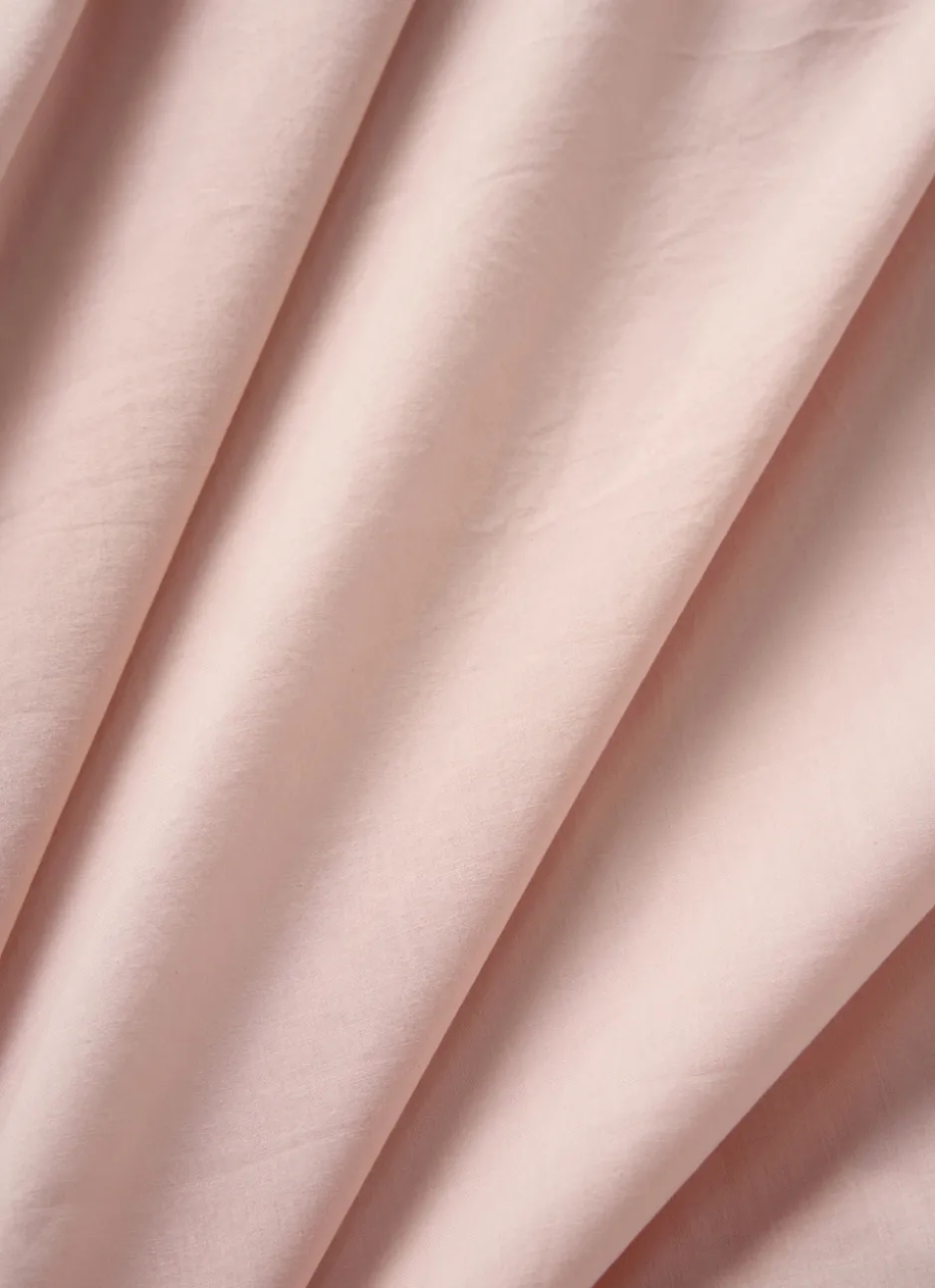 DRAP HOUSSE UNI EN COTON LAVÉ BIO ROSE CLAIR