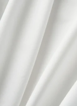DRAP HOUSSE UNI EN PERCALE DE COTON BLANC