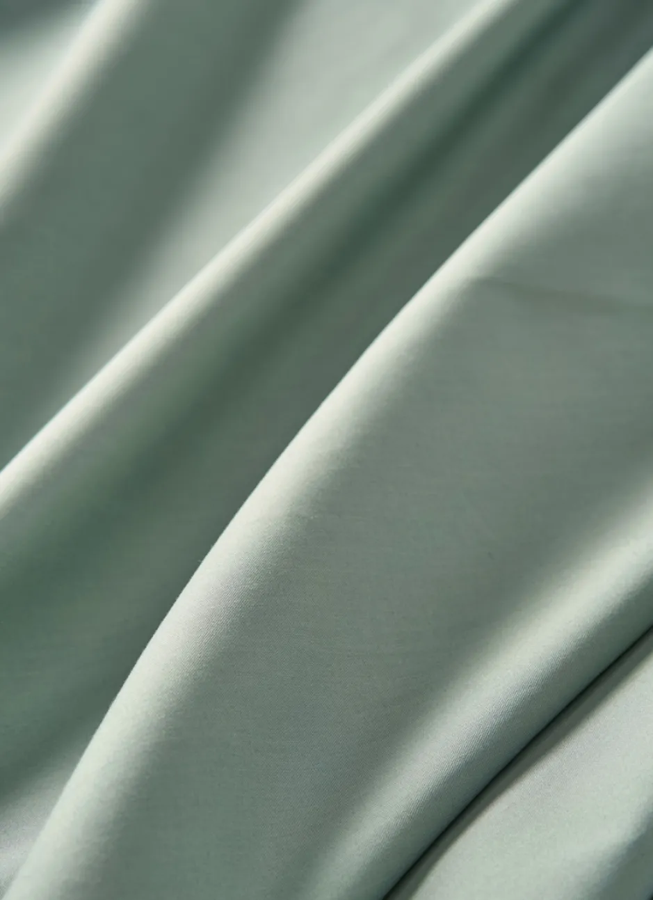 DRAP HOUSSE UNI EN PERCALE DE COTON VERT DE GRIS