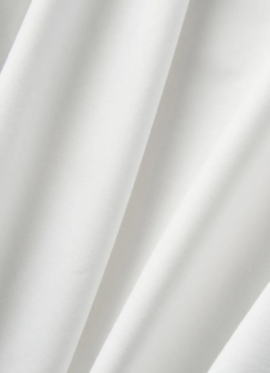 DRAP HOUSSE UNI EN PERCALE DE COTON GRAND BONNET BLANC
