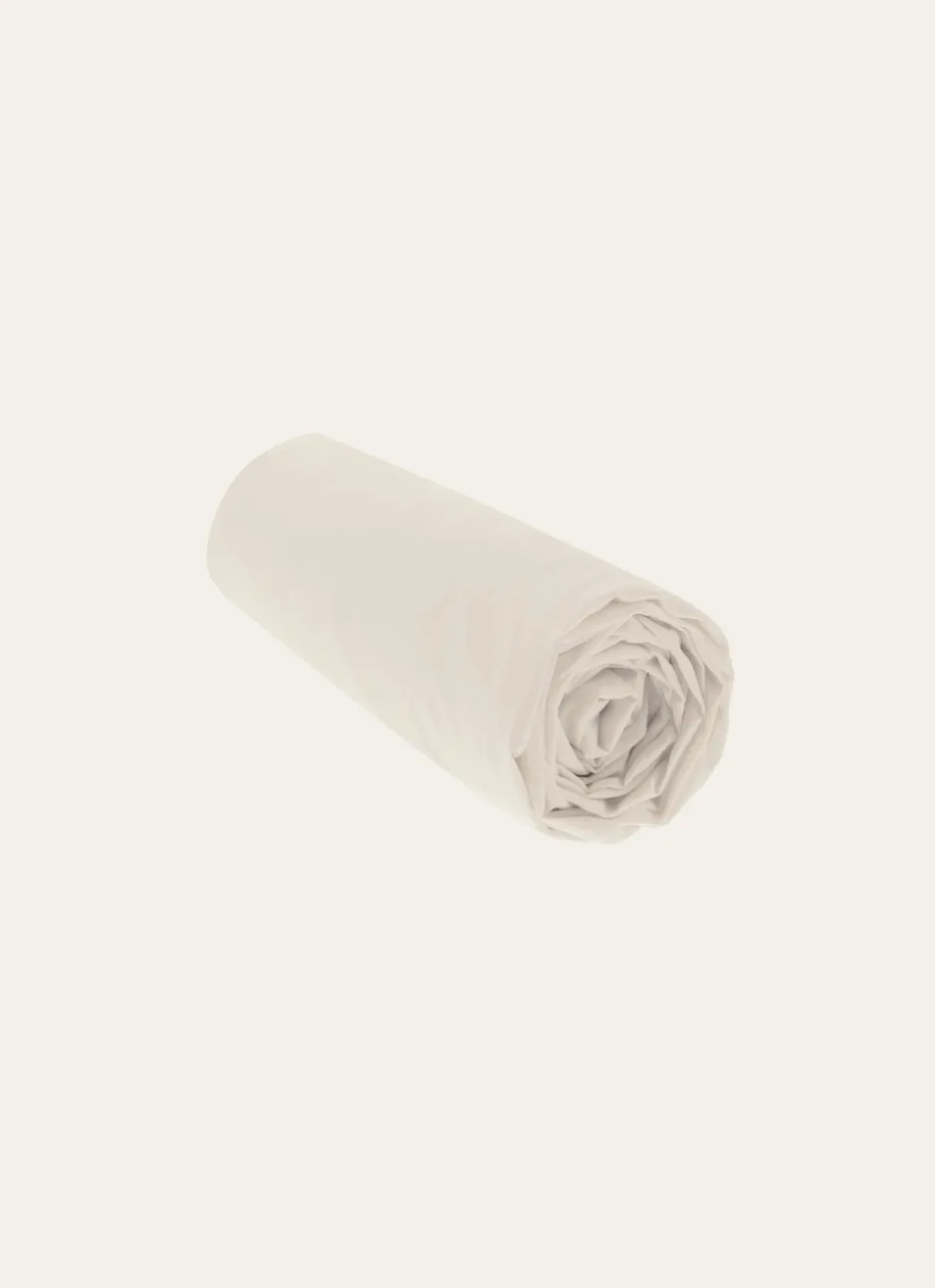 DRAP HOUSSE UNI EN PERCALE DE COTON SABLE