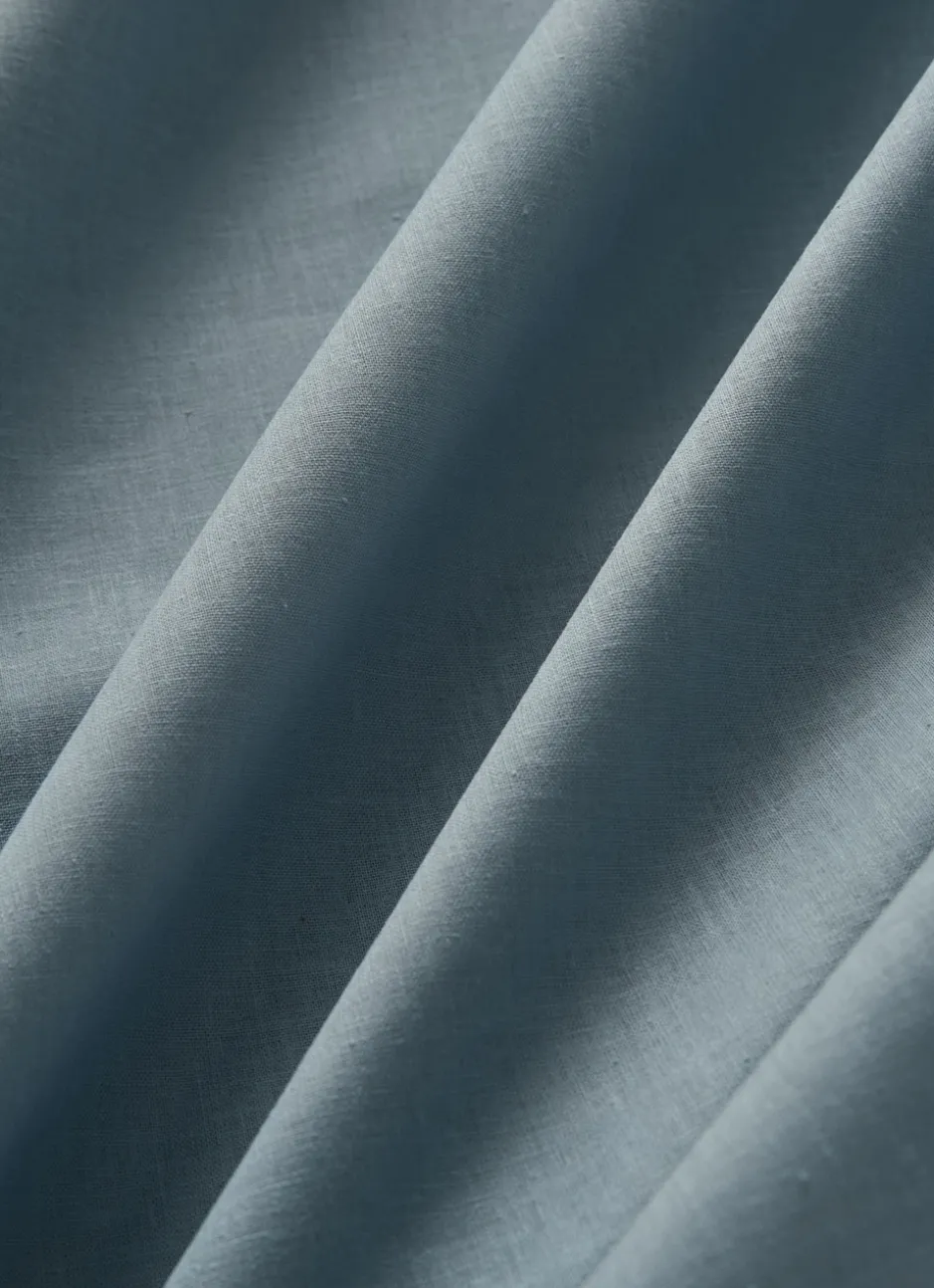 DRAP PLAT UNI EN COTON BLEU