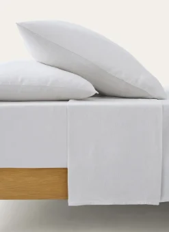 DRAP PLAT UNI EN LIN LAVÉ - 165GR BLANC