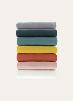 DRAP PLAT UNI EN LIN LAVÉ - 165GR ROSE