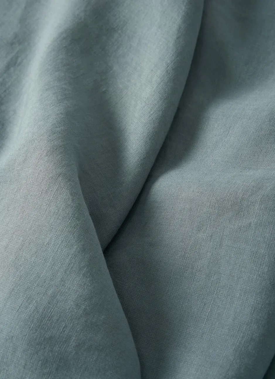 DRAP PLAT UNI EN LIN LAVÉ - 165GR BLEU ZINC