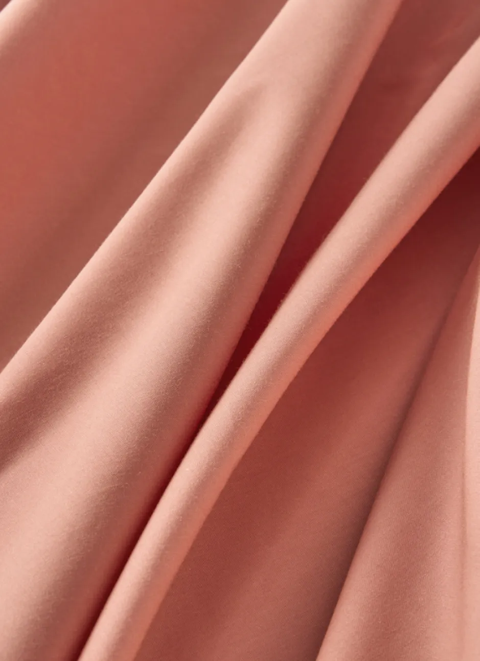 DRAP PLAT UNI EN PERCALE DE COTON CORAIL