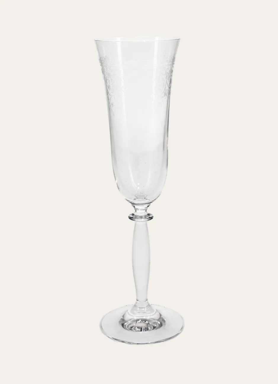 FLUTE EN CRISTALLIN SERIGRAPHIE TRANSPARENT