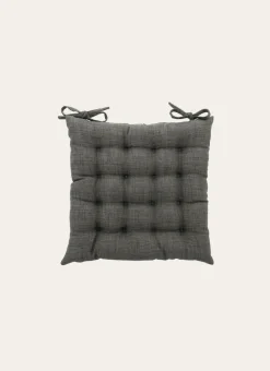 GALETTE DE CHAISE UNIE EFFET DE MATIÈRE GRIS