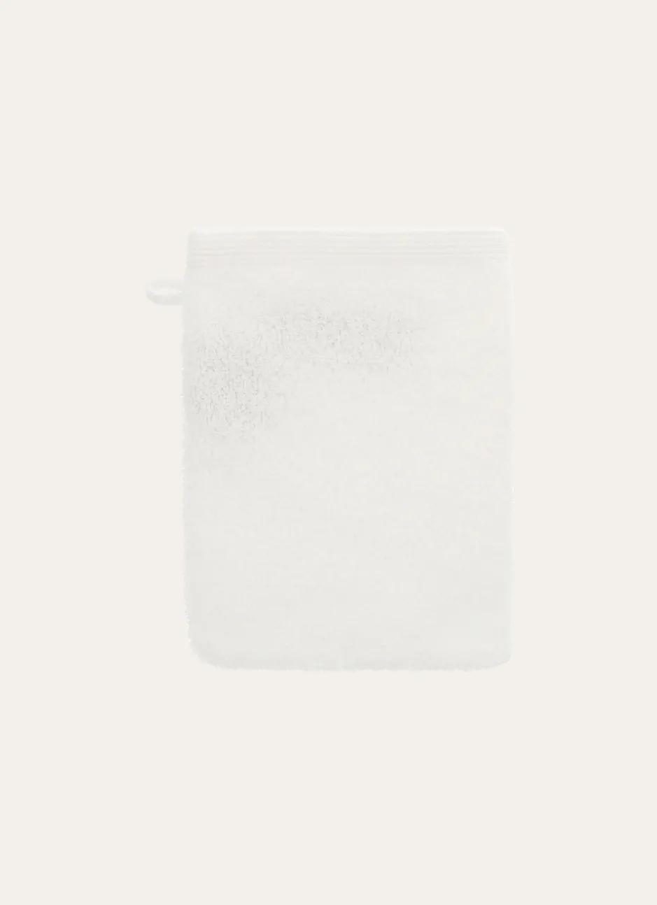 GANT DE TOILETTE BRODÉ EN COTON 500GR BLANC