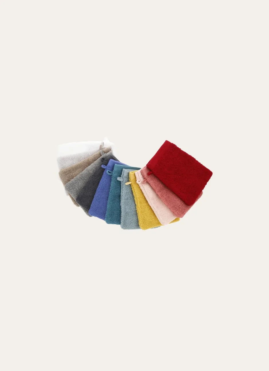 GANT DE TOILETTE BRODÉ EN COTON 500GR BLANC