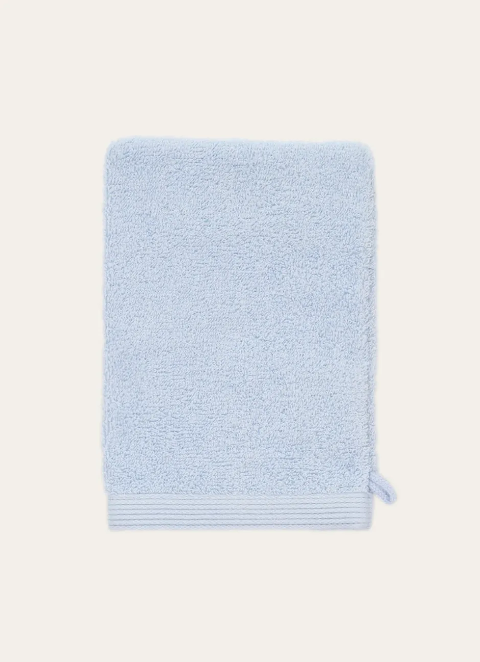 GANT DE TOILETTE BRODÉ EN COTON 500GR CIEL