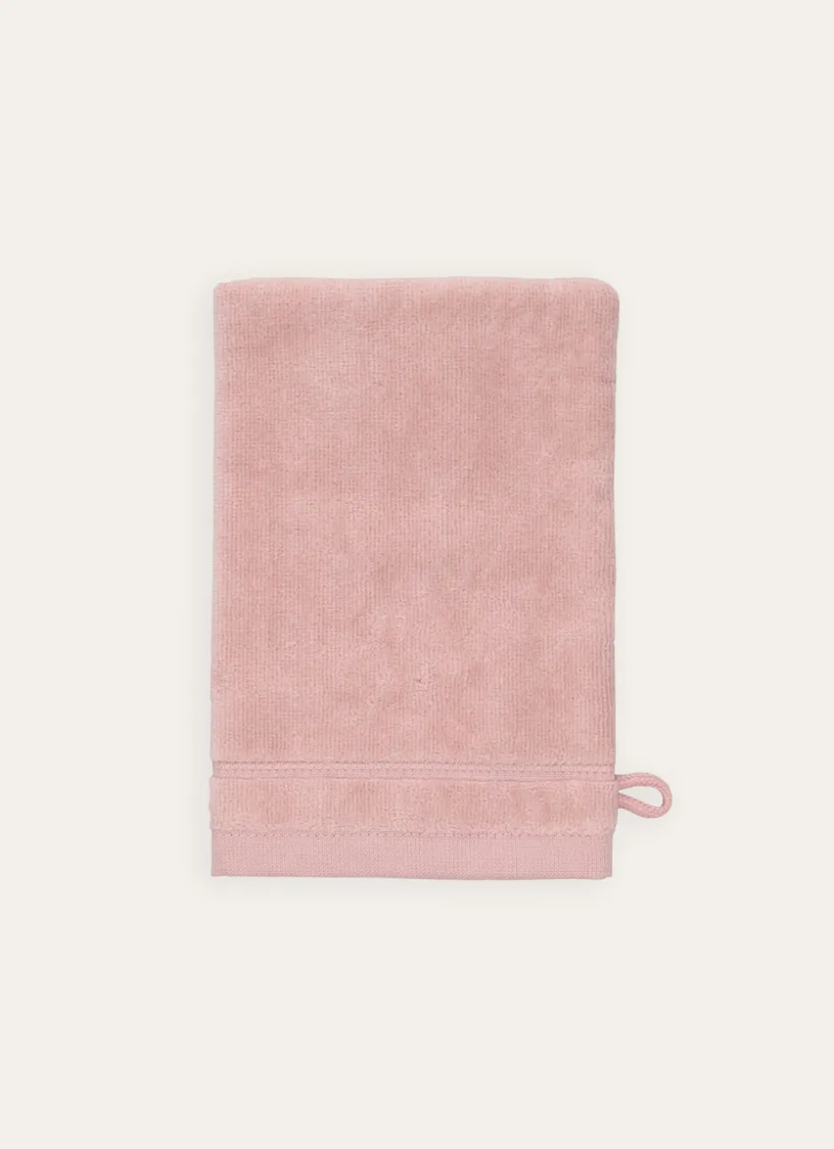 GANT DE TOILETTE UNI EN COTON 500GR ROSE/BLANC