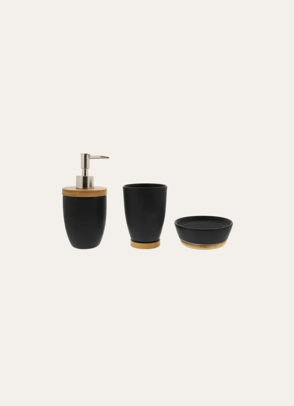 GOBELET EN GRÈS ET BAMBOU NOIR/BAMBOU