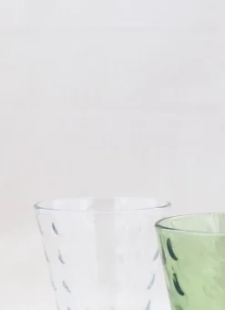 GOBELET EN VERRE AVEC RELIEF À POIS TRANSPARENT