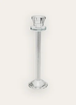 GRAND BOUGEOIR EN VERRE TRAVAILLÉ AVEC CRISTAUX TRANSPARENT
