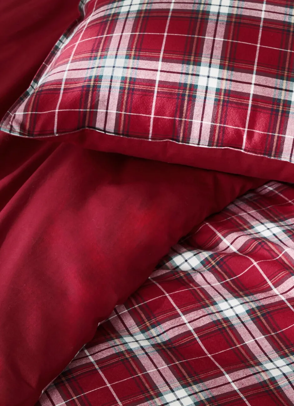 HOUSSE DE COUETTE À CARREAUX TISSÉ TEINT TORQUHIL ROUGE
