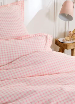 HOUSSE DE COUETTE BÉBÉ MOTIF VICHY GINGHAM ROSE