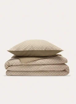 HOUSSE DE COUETTE EN COTON IMPRIMÉ GRAPHIQUE vert