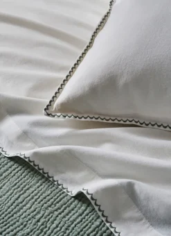 HOUSSE DE COUETTE EN COTON LAVÉ ÉCRU / KAKI