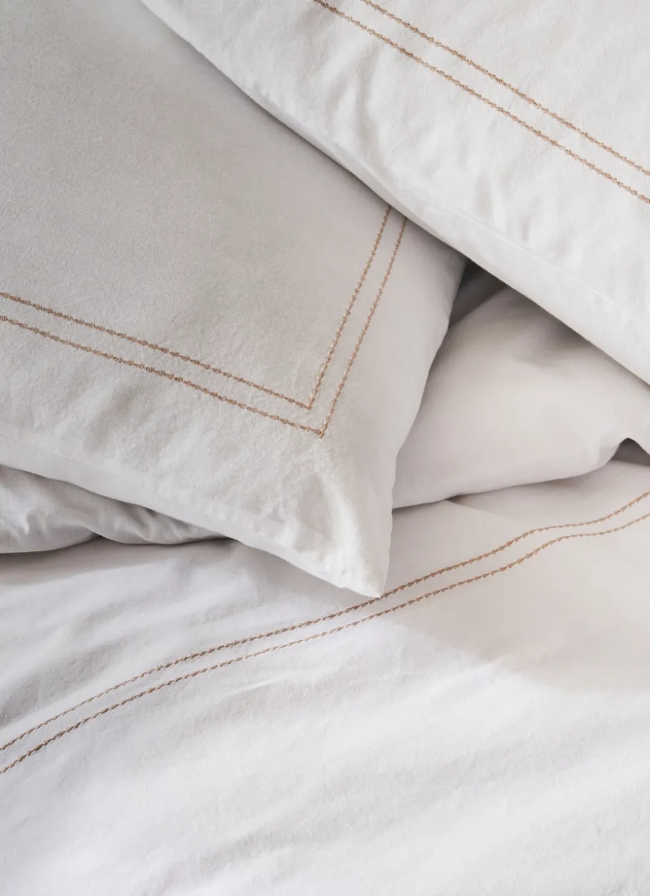 HOUSSE DE COUETTE EN COTON LAVÉ TAUPE