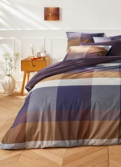 HOUSSE DE COUETTE EN COTON GRANDS CARREAUX MULTICOLORE