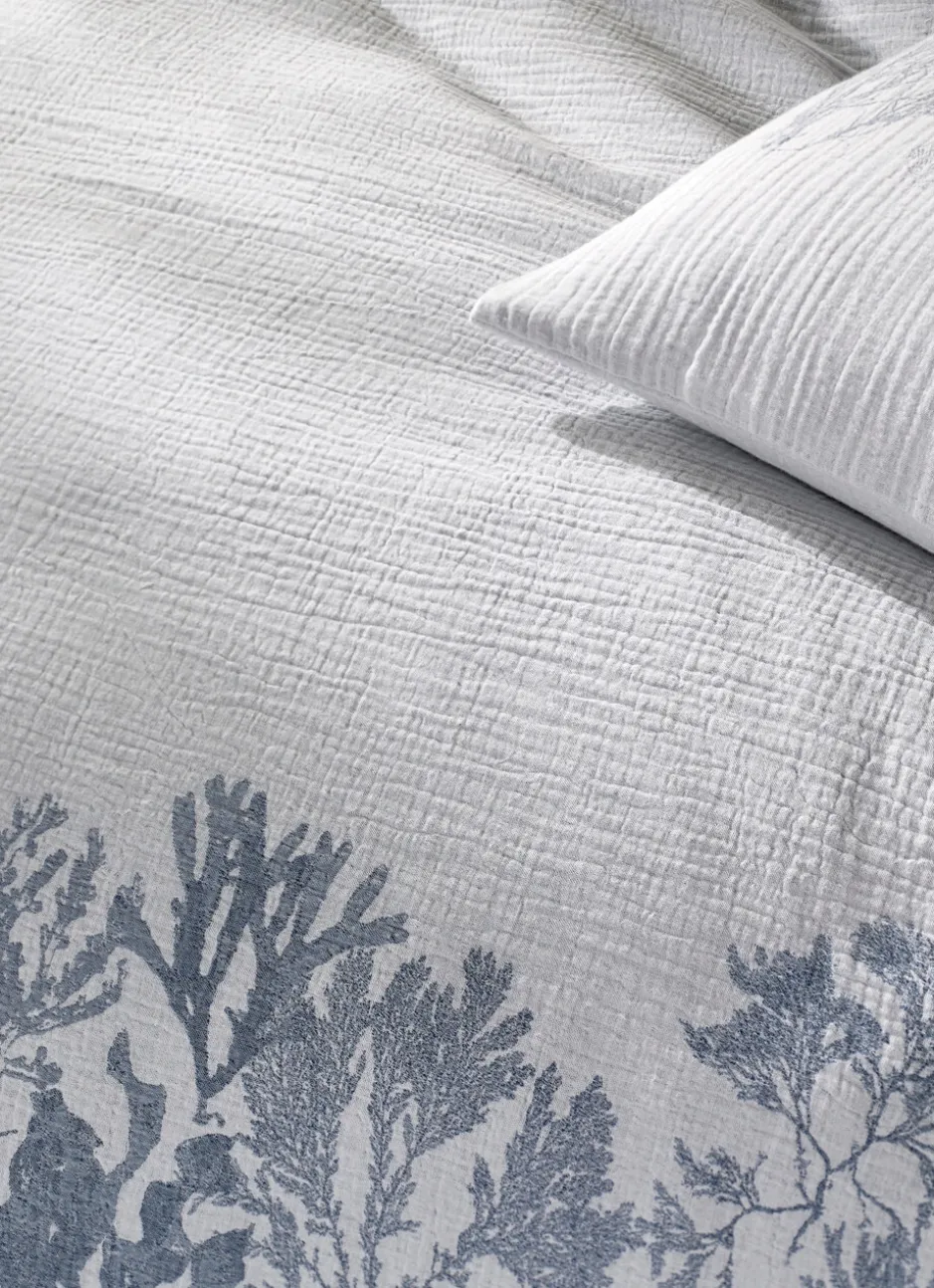 HOUSSE DE COUETTE EN DOUBLE GAZE DE COTON GUAM BLEU