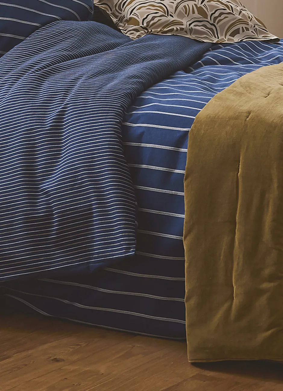 HOUSSE DE COUETTE EN FLANELLE CHARLES MARINE