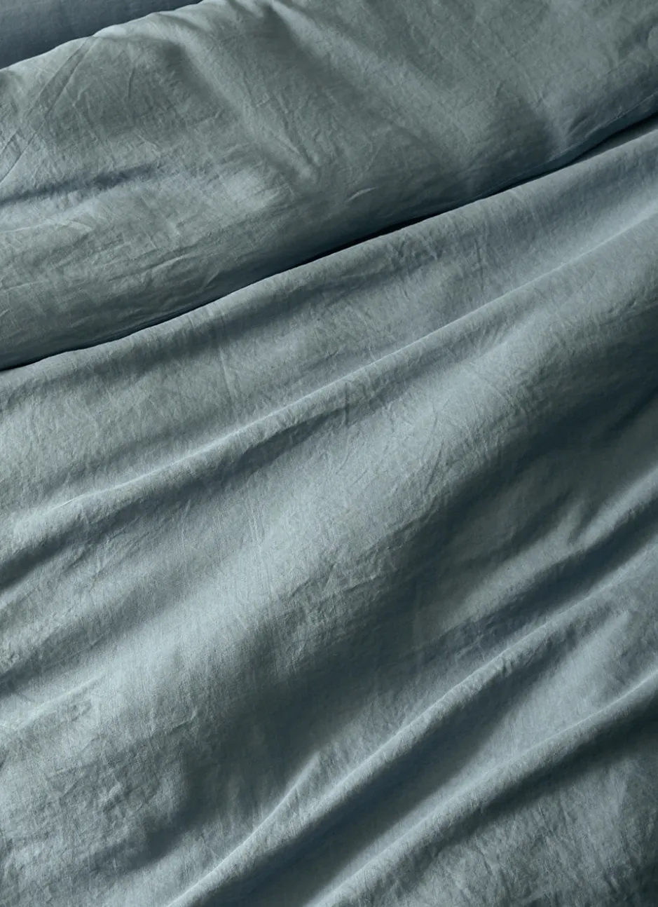 HOUSSE DE COUETTE EN LIN LAVÉ BLEU