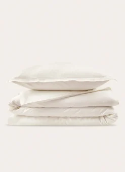 HOUSSE DE COUETTE EN SATIN DE COTON LAVÉ ECRU