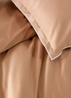 HOUSSE DE COUETTE EN SATIN DE COTON LAVÉ MOKA