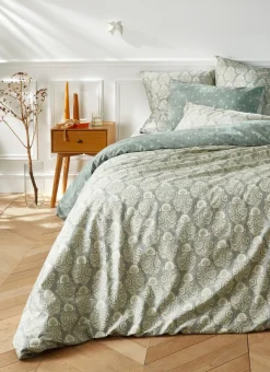 HOUSSE DE COUETTE EN SATIN IMPRIMÉ INDIEN THALER BLEU CLAIR