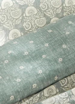 HOUSSE DE COUETTE EN SATIN IMPRIMÉ INDIEN THALER BLEU CLAIR