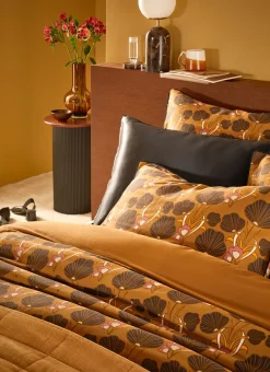 HOUSSE DE COUETTE EN SATIN DE COTON ALVAR OCRE
