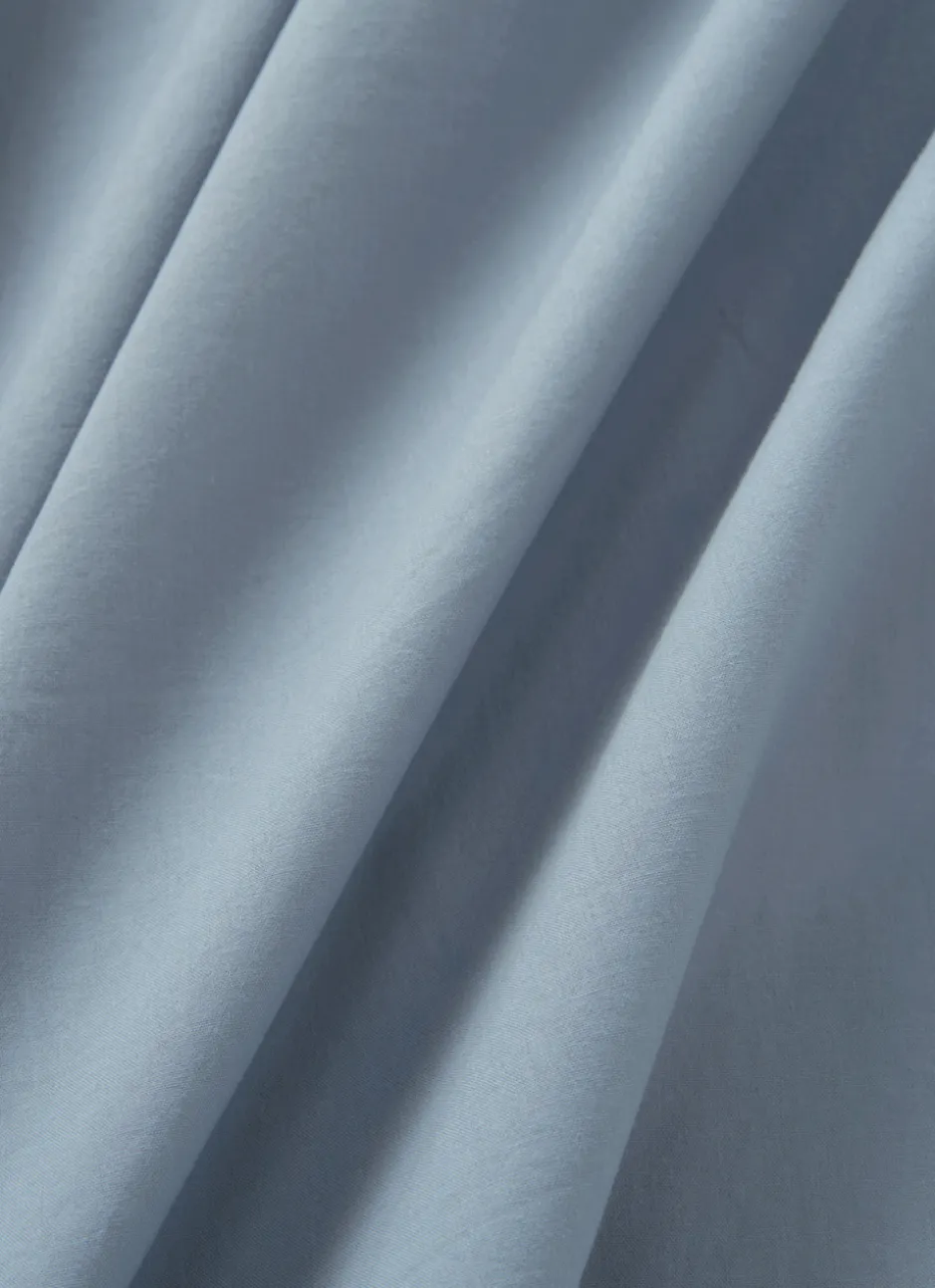 HOUSSE DE COUETTE UNIE EN COTON LAVÉ BIO BLEU