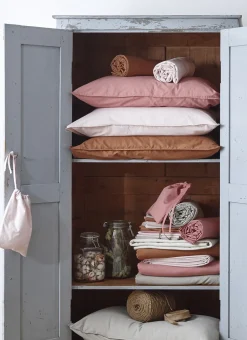 HOUSSE DE COUETTE UNIE EN COTON LAVÉ BIO BAMBI