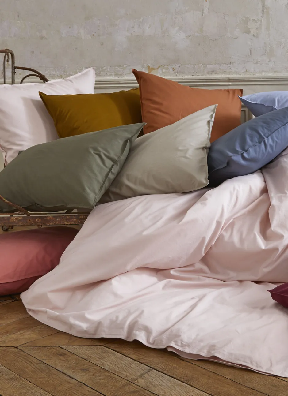 HOUSSE DE COUETTE UNIE EN COTON LAVÉ BIO BAMBI