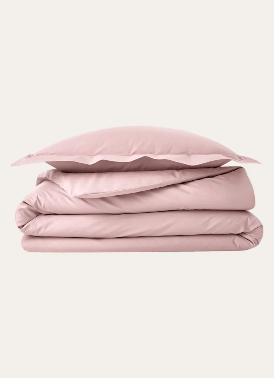 HOUSSE DE COUETTE UNIE EN PERCALE DE COTON PETALE