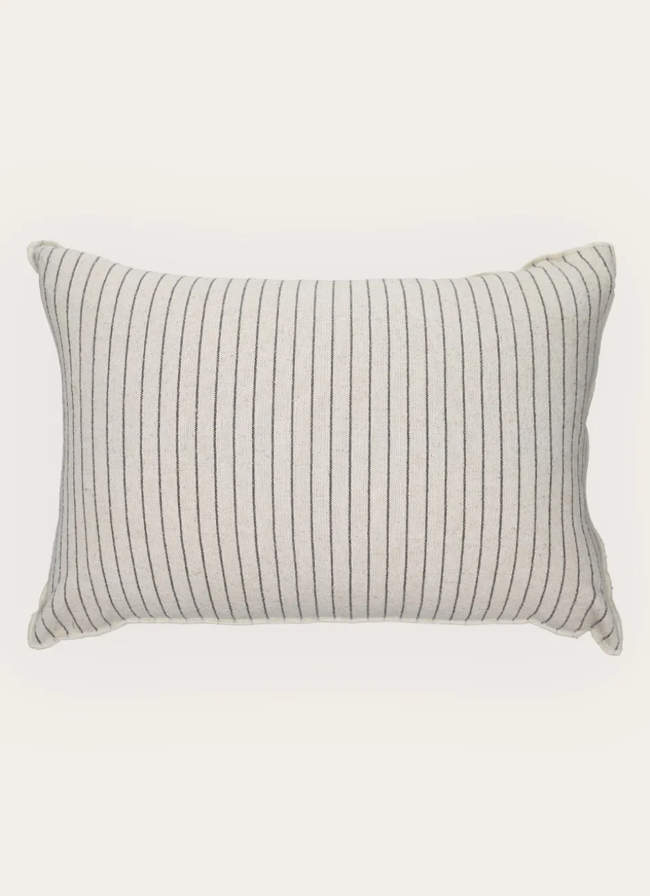 HOUSSE DE COUSSIN À FINES RAYURES BICOLORES BEIGE