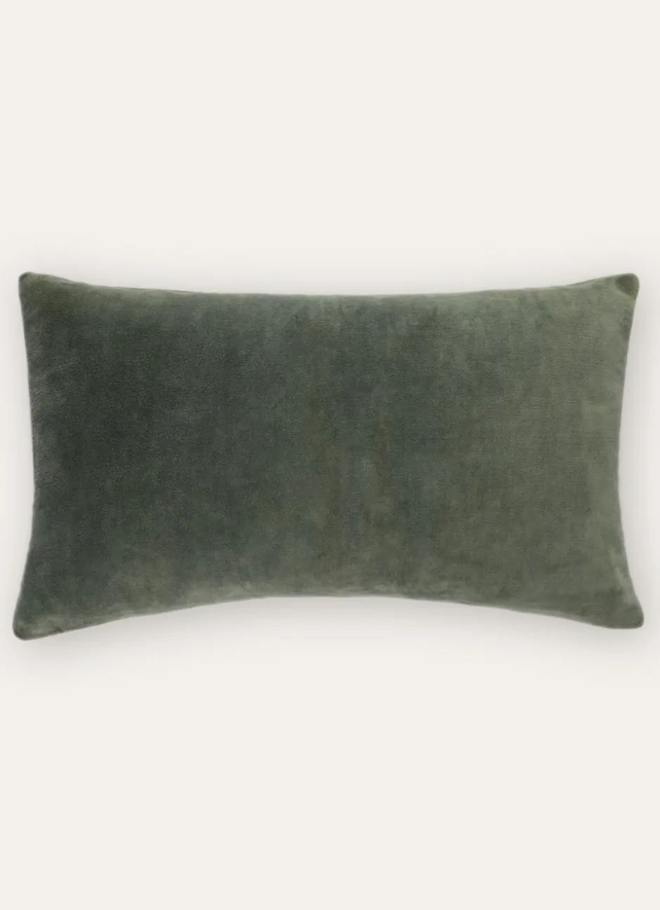 HOUSSE DE COUSSIN EN VELOURS AVEC DOS CHAMBRAY vert
