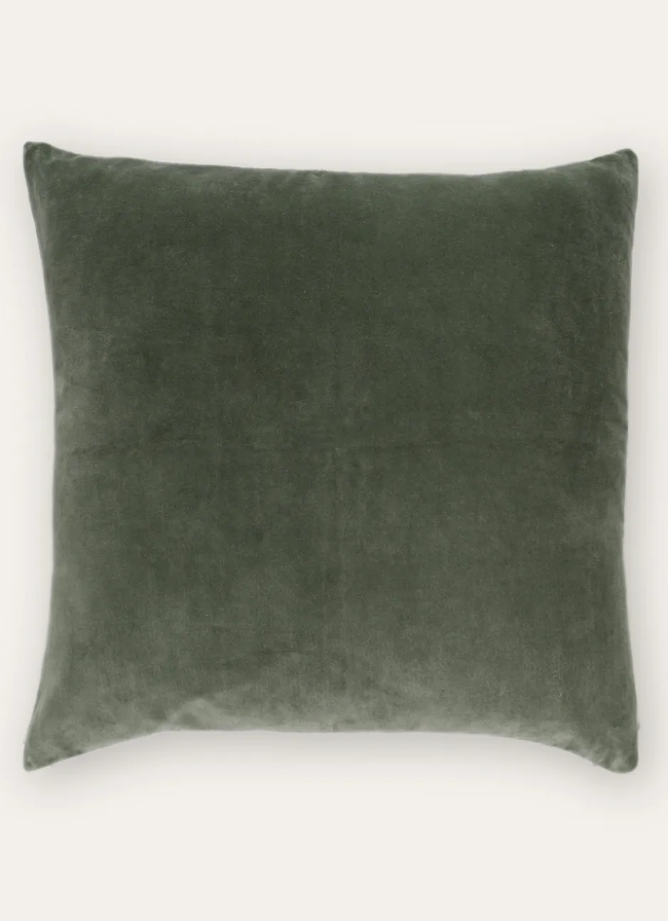 HOUSSE DE COUSSIN EN VELOURS AVEC DOS CHAMBRAY vert