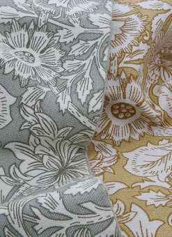 HOUSSE DE COUSSIN IMPRIMÉ FLORAL EN COTON JAUNE