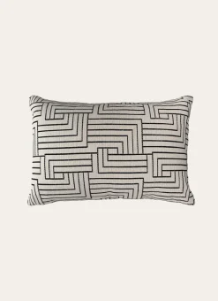 HOUSSE DE COUSSIN JACQUARD BLANC / NOIR