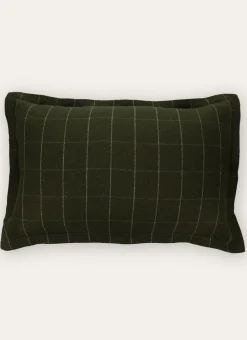 HOUSSE DE COUSSIN JACQUARD À CARREAUX VERT FONCE