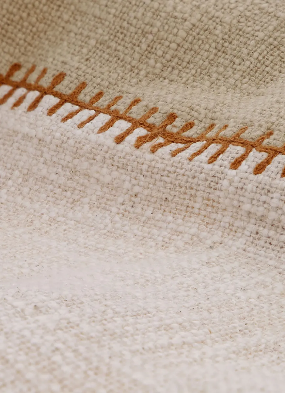 HOUSSE DE COUSSIN TEXTURÉE BRODÉE BEIGE