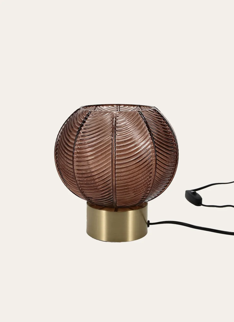 LAMPE SOCLE DORÉ EN VERRE DORE