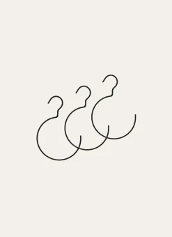 LOT DE 3 CINTRES RONDS EN CORDE NOIRE Noir